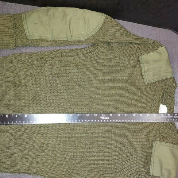 sz40 US MARINE CORPS USMC GREEN KNIT SWEATER SERVICE WOOL WOOLY PULLEY MG 259 - Picture 3 of 11